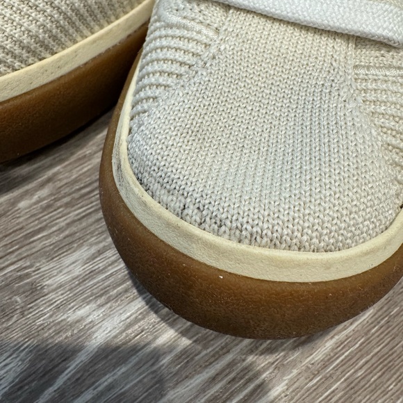 Rothy's The Lace Up sneakers in a cream/vanilla color with gum outsoles - Picture 2 of 12